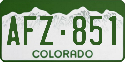CO license plate AFZ851