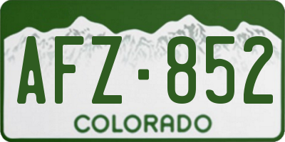 CO license plate AFZ852
