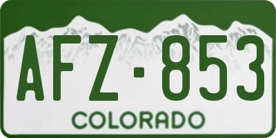 CO license plate AFZ853