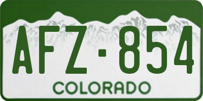 CO license plate AFZ854