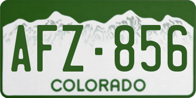 CO license plate AFZ856