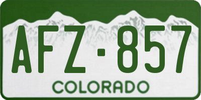 CO license plate AFZ857