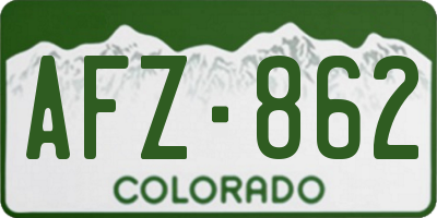 CO license plate AFZ862