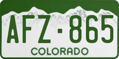 CO license plate AFZ865
