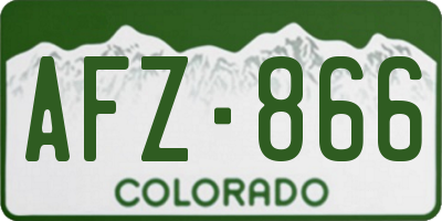CO license plate AFZ866