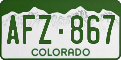 CO license plate AFZ867