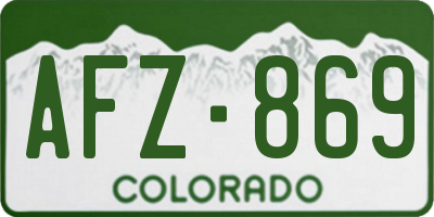 CO license plate AFZ869