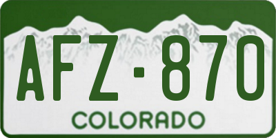 CO license plate AFZ870