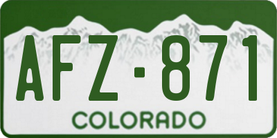 CO license plate AFZ871