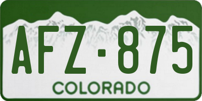 CO license plate AFZ875