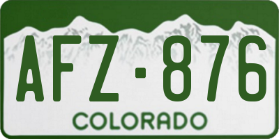 CO license plate AFZ876