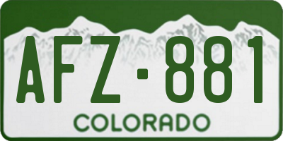 CO license plate AFZ881
