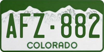 CO license plate AFZ882