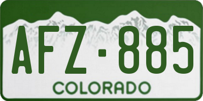 CO license plate AFZ885