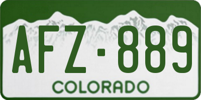 CO license plate AFZ889