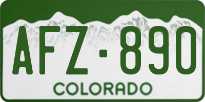 CO license plate AFZ890