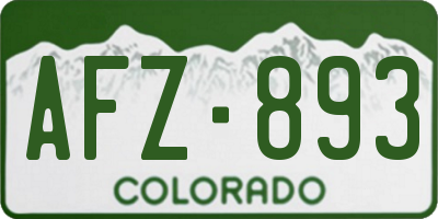 CO license plate AFZ893