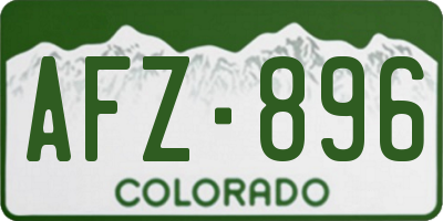 CO license plate AFZ896