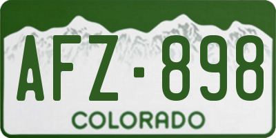 CO license plate AFZ898