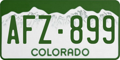 CO license plate AFZ899