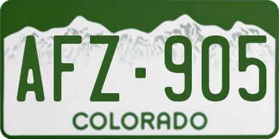 CO license plate AFZ905