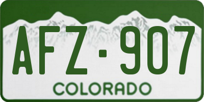 CO license plate AFZ907