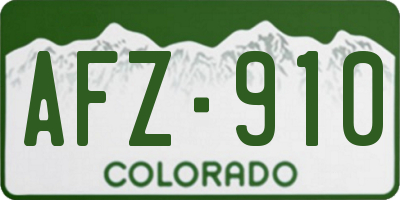 CO license plate AFZ910