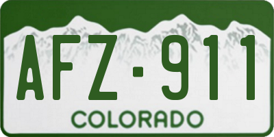 CO license plate AFZ911