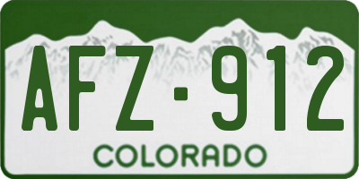 CO license plate AFZ912
