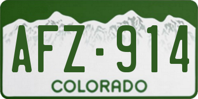 CO license plate AFZ914