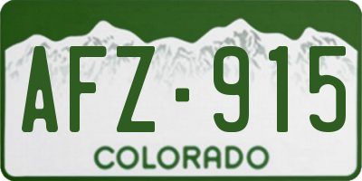 CO license plate AFZ915