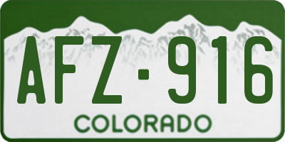 CO license plate AFZ916