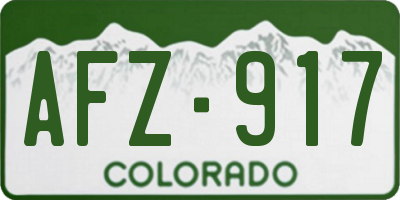 CO license plate AFZ917