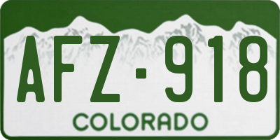 CO license plate AFZ918