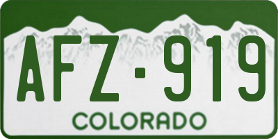 CO license plate AFZ919