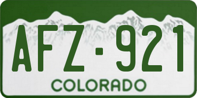 CO license plate AFZ921
