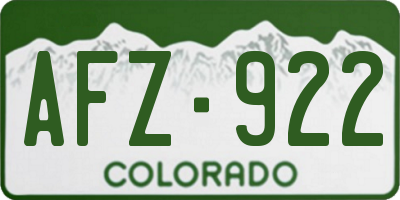 CO license plate AFZ922