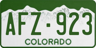 CO license plate AFZ923