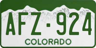 CO license plate AFZ924