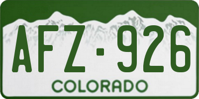 CO license plate AFZ926