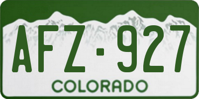 CO license plate AFZ927