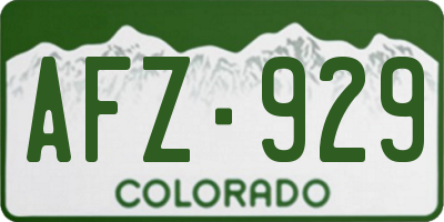 CO license plate AFZ929
