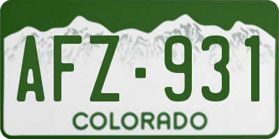 CO license plate AFZ931