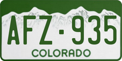 CO license plate AFZ935