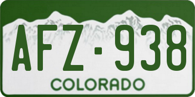 CO license plate AFZ938