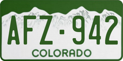 CO license plate AFZ942