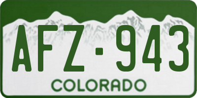 CO license plate AFZ943