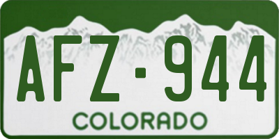 CO license plate AFZ944