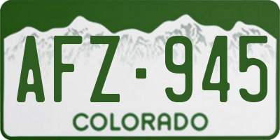 CO license plate AFZ945