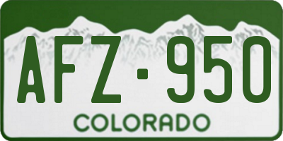 CO license plate AFZ950